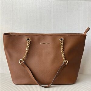 Michael Kors Brown Jet Set Travel leather Tote Bag